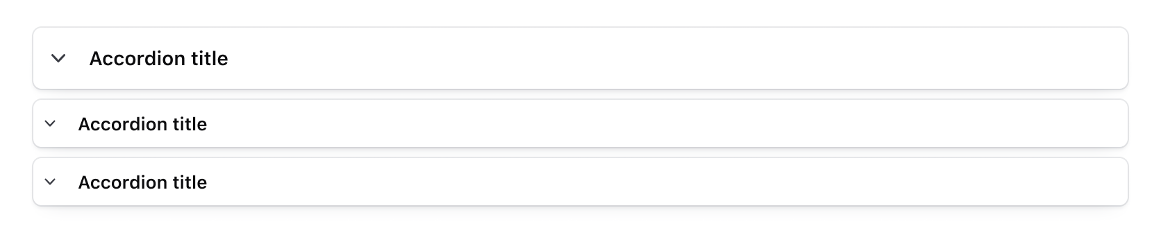 Example of incorrectly combined Accordion sizes